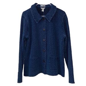 Christopher & Banks Blue Blazer/Jacket (Size Large)